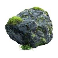 Tree Bark Moss Rock on Transparent Background png
