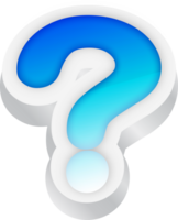 Question mark, Blue Gradient Text Effect 3D png