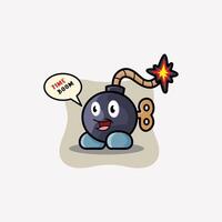 Funny Bomb Logo Design vector