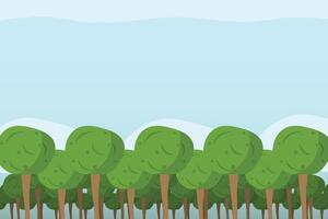 Floral border of tree branches. Forest frame tree. Wood banner trees vector