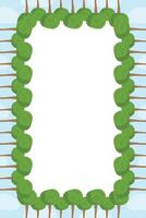 Floral border of tree branches. Forest frame tree. Wood banner trees vector