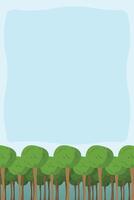 Floral border of tree branches. Forest frame tree. Wood banner trees vector