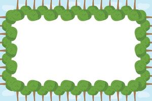 Floral border of tree branches. Forest frame tree. Wood banner trees vector