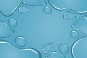 Liquid Border of Water rain drops on window. Banner shower condensation on glass. Realistic droplets frame vector