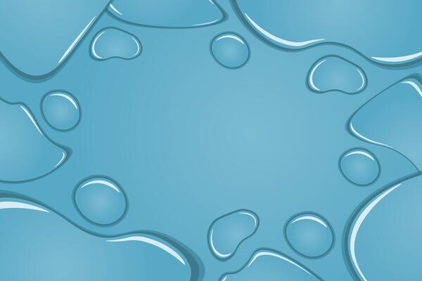Liquid Border of Water rain drops on window. Banner shower condensation on glass. Realistic droplets frame