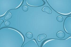 Liquid Border of Water rain drops on window. Banner shower condensation on glass. Realistic droplets frame vector