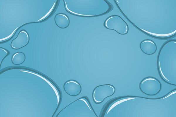 Liquid Border of Water rain drops on window. Banner shower condensation on glass. Realistic droplets frame