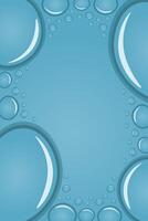 Liquid Border of Water rain drops on window. Banner shower condensation on glass. Realistic droplets frame vector