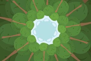 Floral border of tree branches. Forest frame tree. Wood banner trees vector