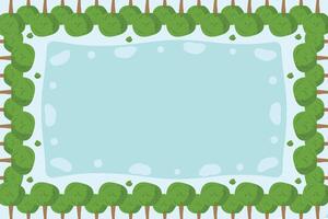 Floral border of tree branches. Forest frame tree. Wood banner trees vector