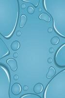 Liquid Border of Water rain drops on window. Banner shower condensation on glass. Realistic droplets frame vector