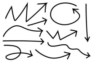 Set of hand drawn arrows, design element vector
