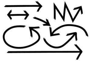 Set of hand drawn arrows, design element vector