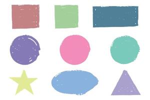 Set of pastel color geometric shapes, design element vector