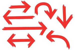 Set of hand drawn arrows, design element vector