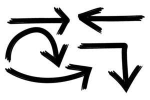 Set of hand drawn arrows, design element vector