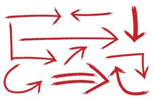 Set of hand drawn arrows, design element vector