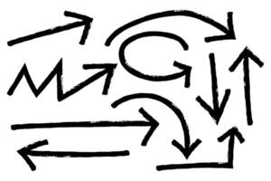 Set of hand drawn arrows, design element vector