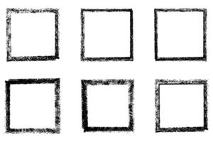 Set of hand drawn square frame on white background design element vector