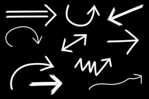 Set of hand drawn arrows, design element vector