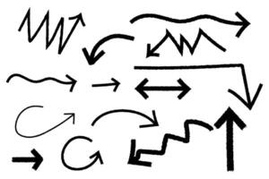 Set of hand drawn arrows, design element vector