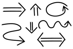 Set of hand drawn arrows, design element vector