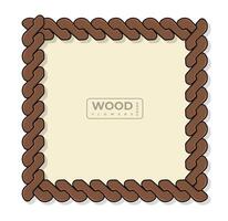 Decorative vintage wood picture frame and border isolate on white background vector