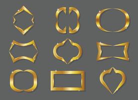 Set of golden luxury frame, empty gold borders template isolated illustration vector