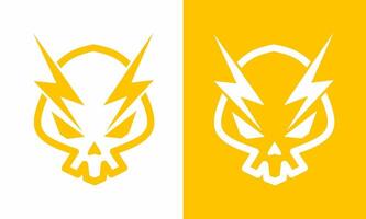 illustration graphic of template logo design skull with electricity vector