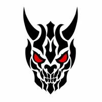 illustration graphic of tribal art abstract devil with red eyes vector