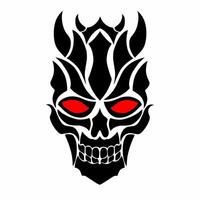 illustration graphic of tribal art abstract devil with red eyes vector