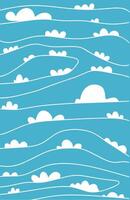 View of clouds at the sky with white line vector