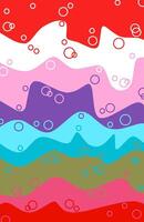 illustration of wave colorful background with bubbles vector