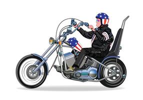 Chopper motorcycle illustration with isolated white background for background design. vector