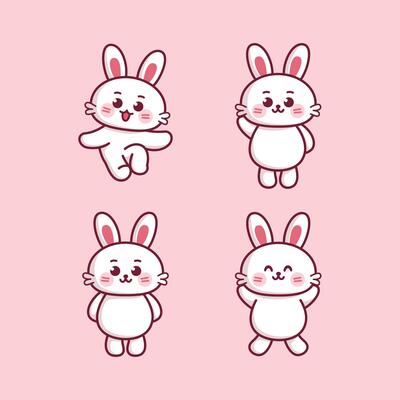 Cute kawaii rabbit emoji icon 45256036 Vector Art at Vecteezy