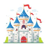 Castle with Flags Art vector