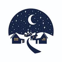 logo of a starry night sky and moon vector