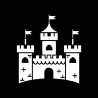 A simple white logo of an ancient castle vector