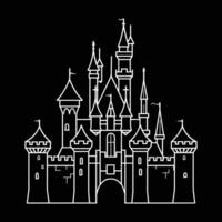 Castle Outline on Black Background vector