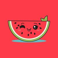 watermelon with a big grin vector