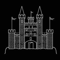 Castle Outline on Black Background vector