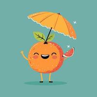 A grapefruit with a wide smile vector