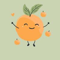A peach jumping with joy vector