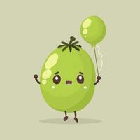 A gooseberry with a gleeful expression vector