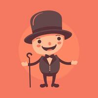 A date with a delighted expression vector