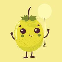 A gooseberry with a gleeful expression vector