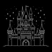 Castle Outline on Black Background vector