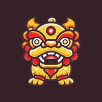 Lion Dance Performance vector