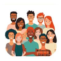 Diverse Friend Group vector