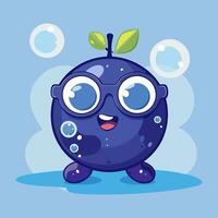 A blueberry with bubbles around vector